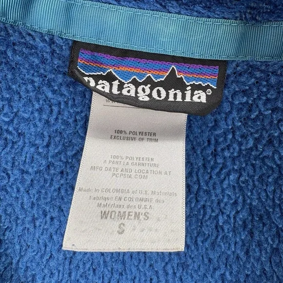 Patagonia Fleece Jacket Womens S Blue Full Zip Hiking Outdoors - Picture 3 of 4